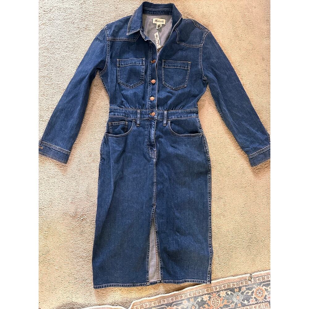 NWT Madewell Western Denim Midi Shirtdress Size 4 - Picture 6 of 10